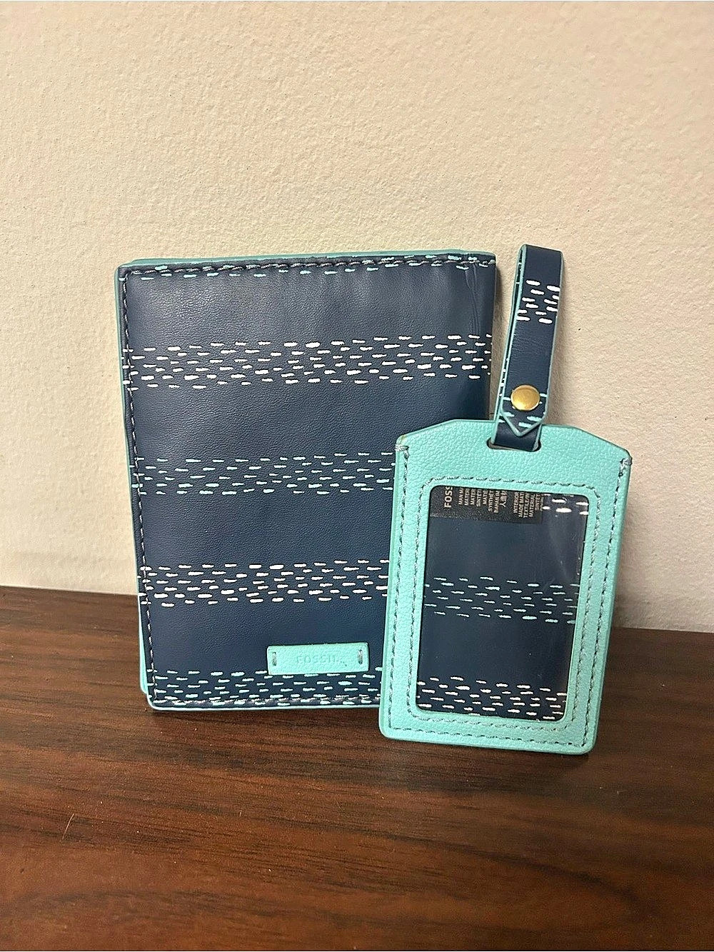 Fossil Keely Passport Case & Luggage Tag Leather Set